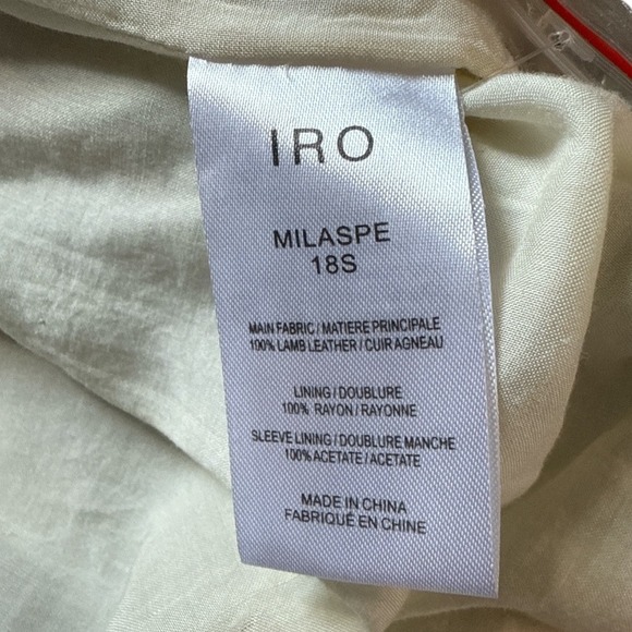 IRO Pink Pearl 100% Lamb Leather Moto Jacket Womens Size 38 EU Size 6 US - Picture 9 of 10